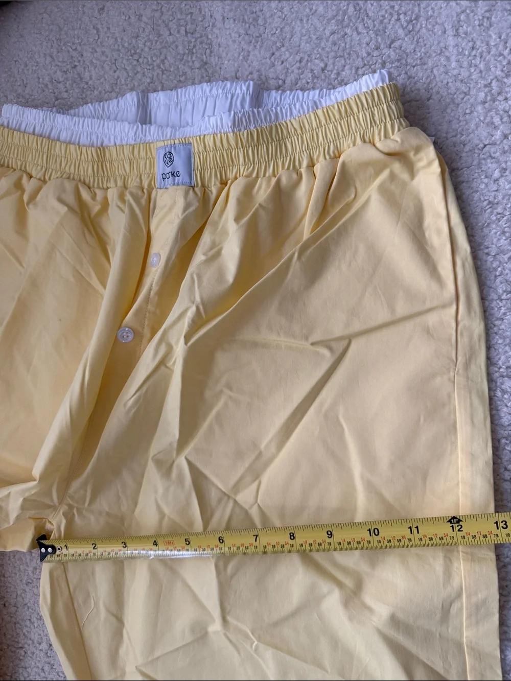 PARKE Yellow Double Boxer Cotton Button-Front Lounge Pants Size L NWOT